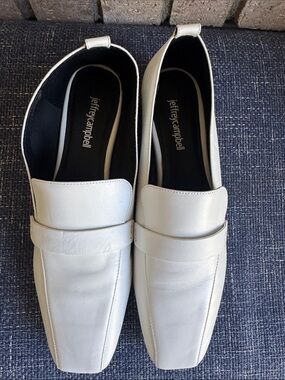 Jeffrey Campbell Men's White Leather Slip-On Loafers